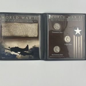 SOLD— First Commemorative Mint Inc. World War II Silver Nickels Mint Mark Set